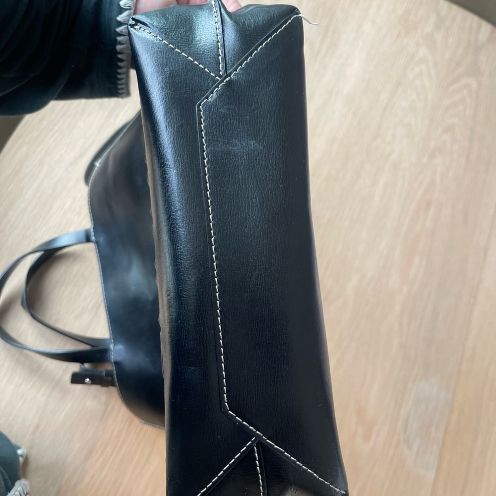 Ganni Black Leather Tote Bag - Picture 4 of 6